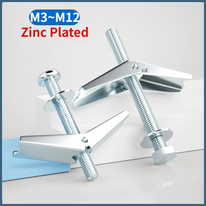 M3 M4 M5 M6 M8 M10 M12 Zinc Plated Carbon Steel Heavy Duty Hollow Wall Anchors For Drywall Ceiling Toggle Bolts Wing Nut Kit
M3 M4 M5 M6 M8 M10 M12 Zinc Plated Carbon Steel Heavy Duty Hollow Wall Anchors For Drywall Ceiling Toggle Bolts Wing Nut Kit