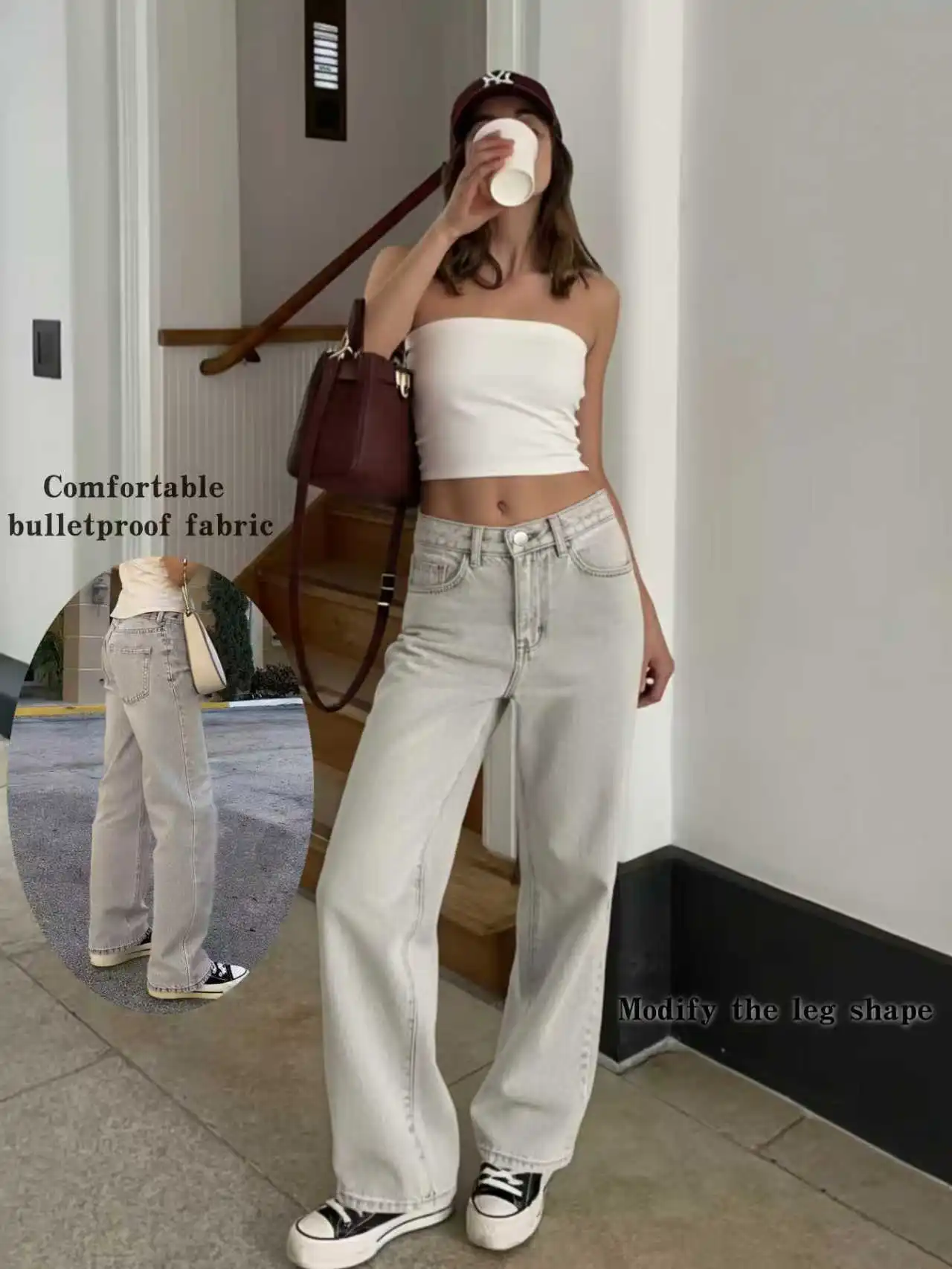Women's Retro Washed Wide-Leg Stretch Denim Grey Pants Comfortable Fit Casual Trousers
Women's Retro Washed Wide-Leg Stretch Denim Grey Pants Comfortable Fit Casual Trousers