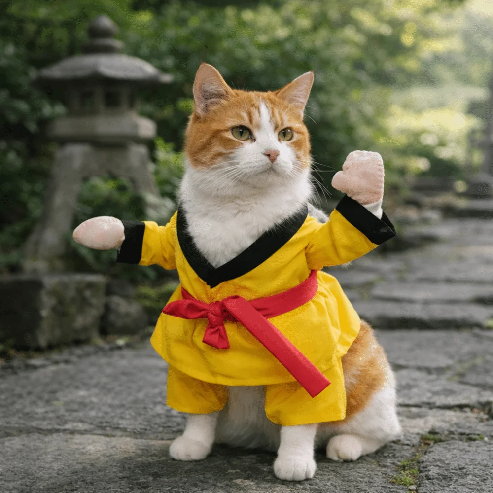 Cute Funny Pet Taekwondo Costume Comfortable Breathable Pet Transformational Outfit Uniform Style Pet Kung Fu Suit Cosplay Event
Cute Funny Pet Taekwondo Costume Comfortable Breathable Pet Transformational Outfit Uniform Style Pet Kung Fu Suit Cosplay Event