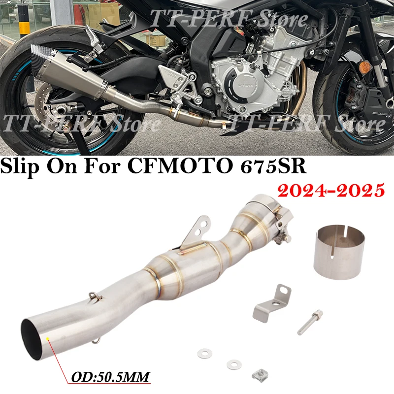 Для CFMOTO 675SR NK 675SR CF675SR 2024 2025 выхлопные системы мотоцикла, боковой ряд, нержавеющая сталь, среднее звено, труба 51 мм, муфель 
Для CFMOTO 675SR NK 675SR CF675SR 2024 2025 выхлопные системы мотоцикла, боковой ряд, нержавеющая сталь, среднее звено, труба 51 мм, муфель
