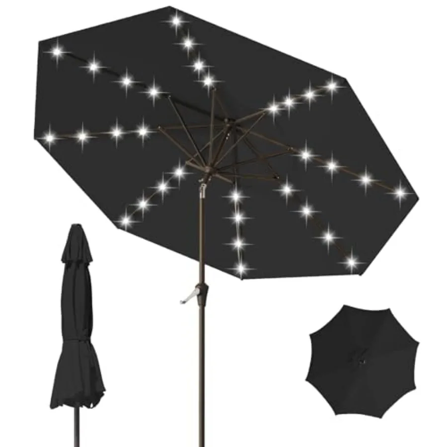 9Feet Patio Umbrella with Solar Lights, Outdoor Market Umbrella with Tilt and Crank, LED Lighted Table Umbrella for Garden, Dec
9Feet Patio Umbrella with Solar Lights, Outdoor Market Umbrella with Tilt and Crank, LED Lighted Table Umbrella for Garden, Dec
