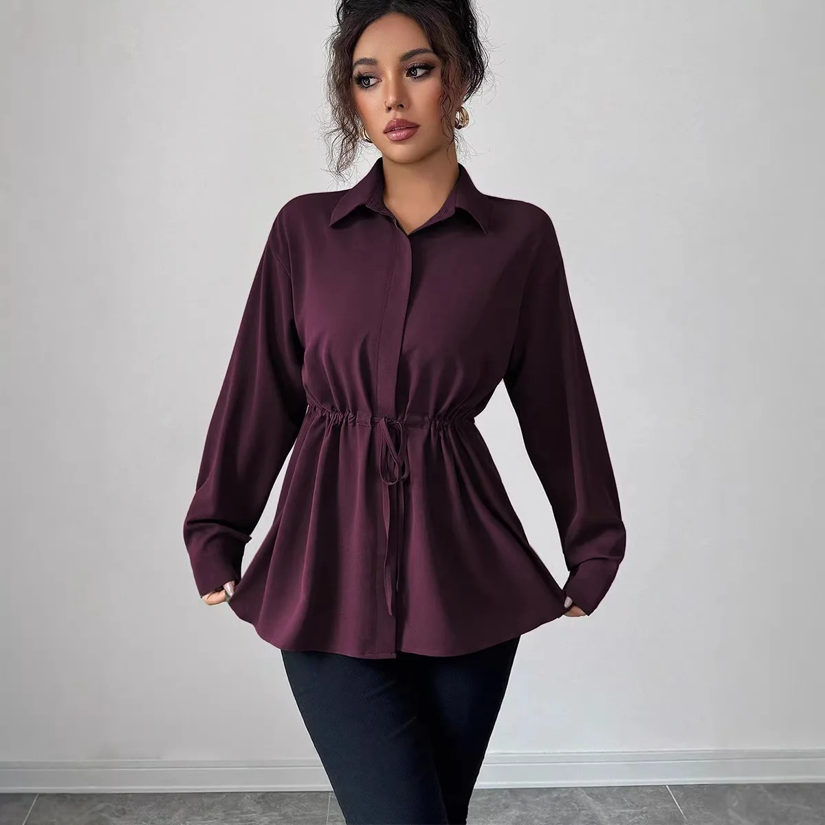 Women's Shirt 2026 Spring/summer Fashionable Elegant Long-sleeve Waist-cinching Drawstring Blouse Dress Elegant Outfits Bandage
Women's Shirt 2026 Spring/summer Fashionable Elegant Long-sleeve Waist-cinching Drawstring Blouse Dress Elegant Outfits Bandage