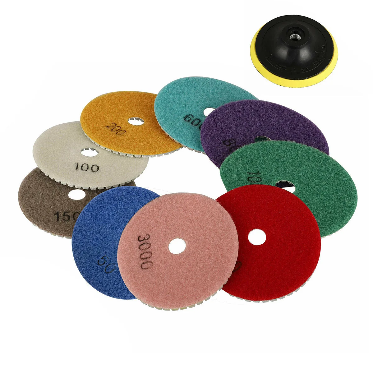 10Pcs Diamond Polishing Pads Set 4 Inch Wet Dry Granite Marble Stone Concrete Polishing Discs Remove Scratches Mirror Shine
10Pcs Diamond Polishing Pads Set 4 Inch Wet Dry Granite Marble Stone Concrete Polishing Discs Remove Scratches Mirror Shine