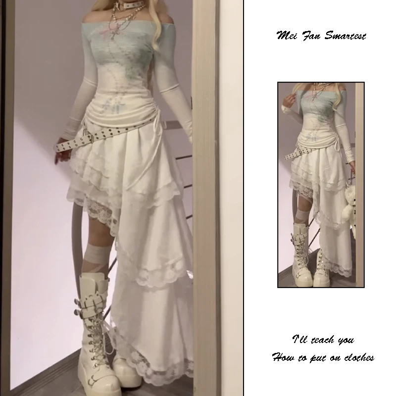Sweet Lace Trim Multi-Layer A-Line Skirt Elastic Waist Asymmetrical Hem Commuter Korean Style High Waist Mid-Length Skirt
Sweet Lace Trim Multi-Layer A-Line Skirt Elastic Waist Asymmetrical Hem Commuter Korean Style High Waist Mid-Length Skirt