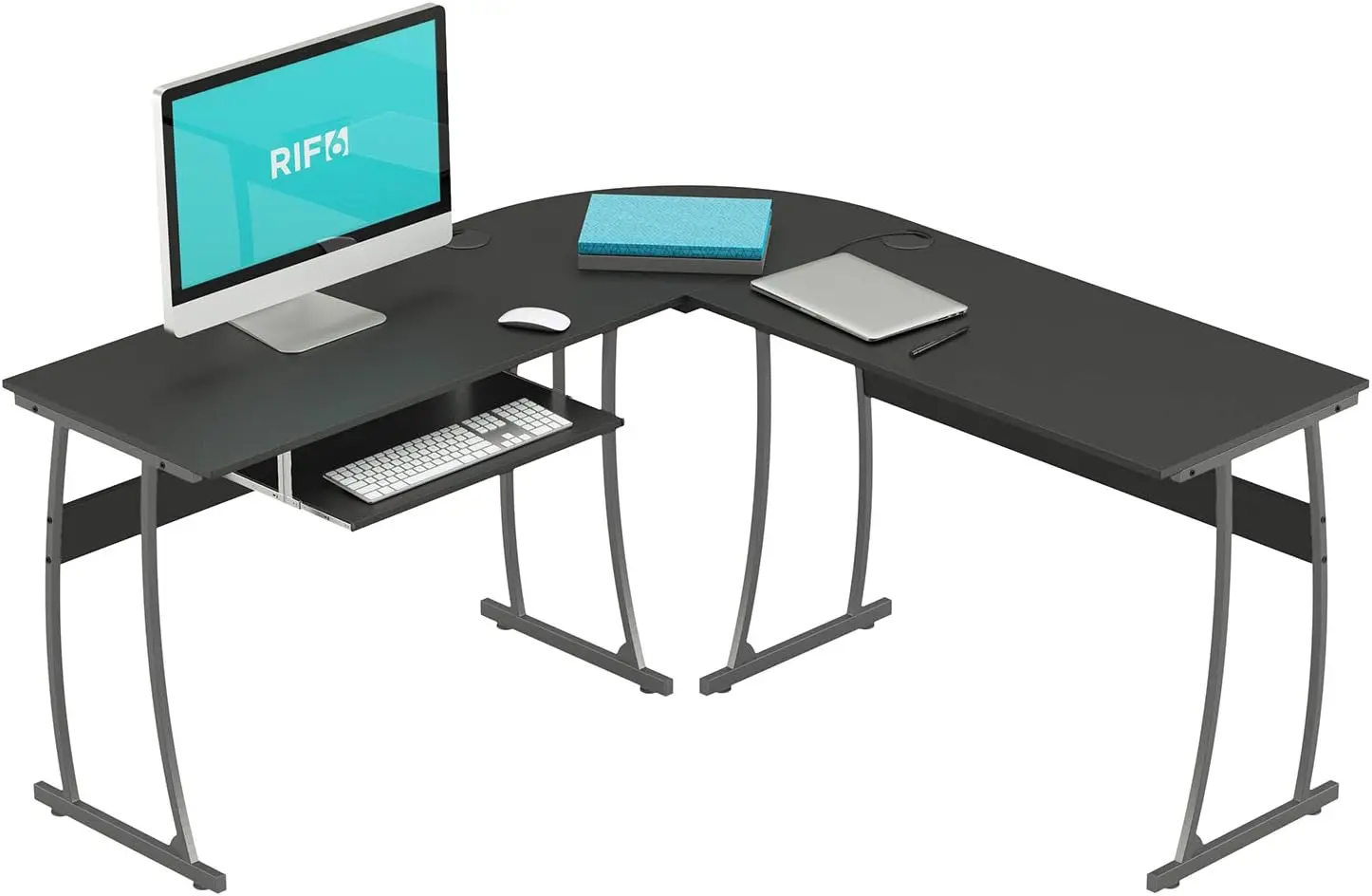 L Shaped Modern Computer Home Office Gaming Desk with Keyboard Tray and Cable Management, Easy Assembly, Black USA
L Shaped Modern Computer Home Office Gaming Desk with Keyboard Tray and Cable Management, Easy Assembly, Black USA