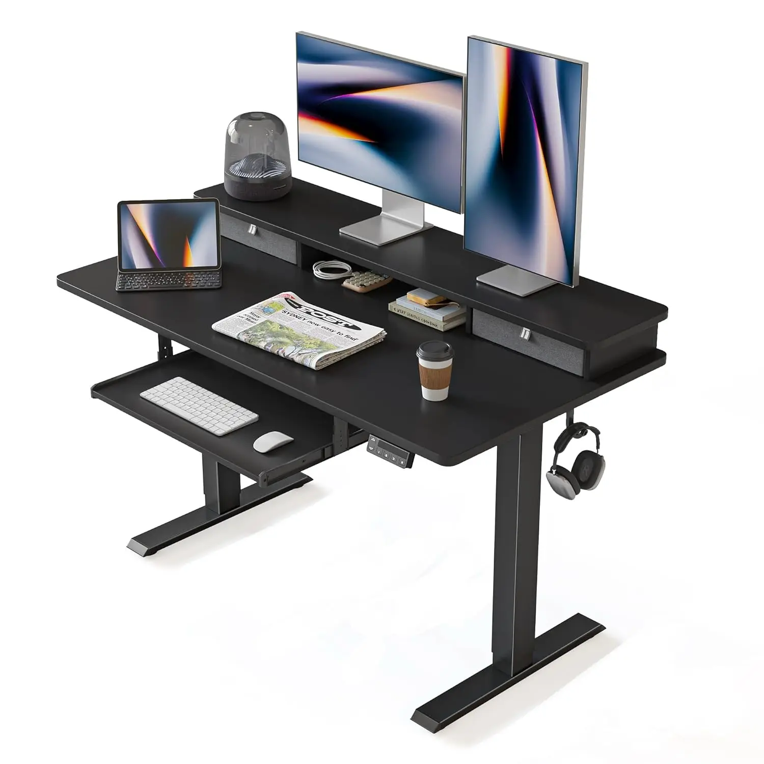 Height Adjustable Standing Desk With Drawers Keyboard Tray Storage Shelf 48x24 Inch Office Home, Customized
Height Adjustable Standing Desk With Drawers Keyboard Tray Storage Shelf 48x24 Inch Office Home, Customized