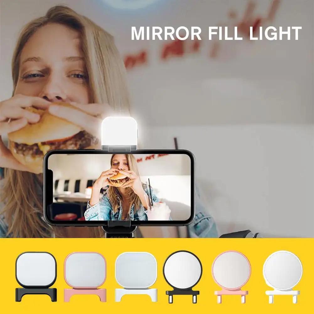 Rotatable Mirror Fill Light Mini Poratble Multi-function Fill Light Selfie Mirror Tavel Folding Stand Adjustable Dressing Tools
Rotatable Mirror Fill Light Mini Poratble Multi-function Fill Light Selfie Mirror Tavel Folding Stand Adjustable Dressing Tools