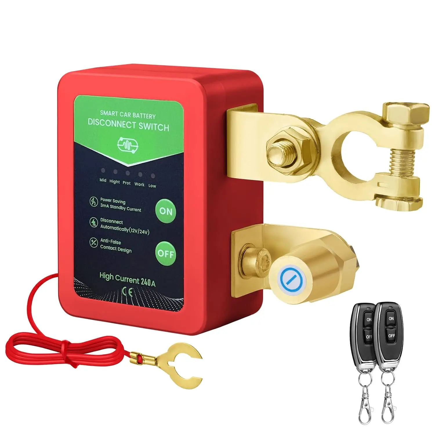 12V 240A Battery Disconnect Power Switch Shut Off Cut Off Kill Switch With Remote Control Switch For Car Truck No LED
12V 240A Battery Disconnect Power Switch Shut Off Cut Off Kill Switch With Remote Control Switch For Car Truck No LED