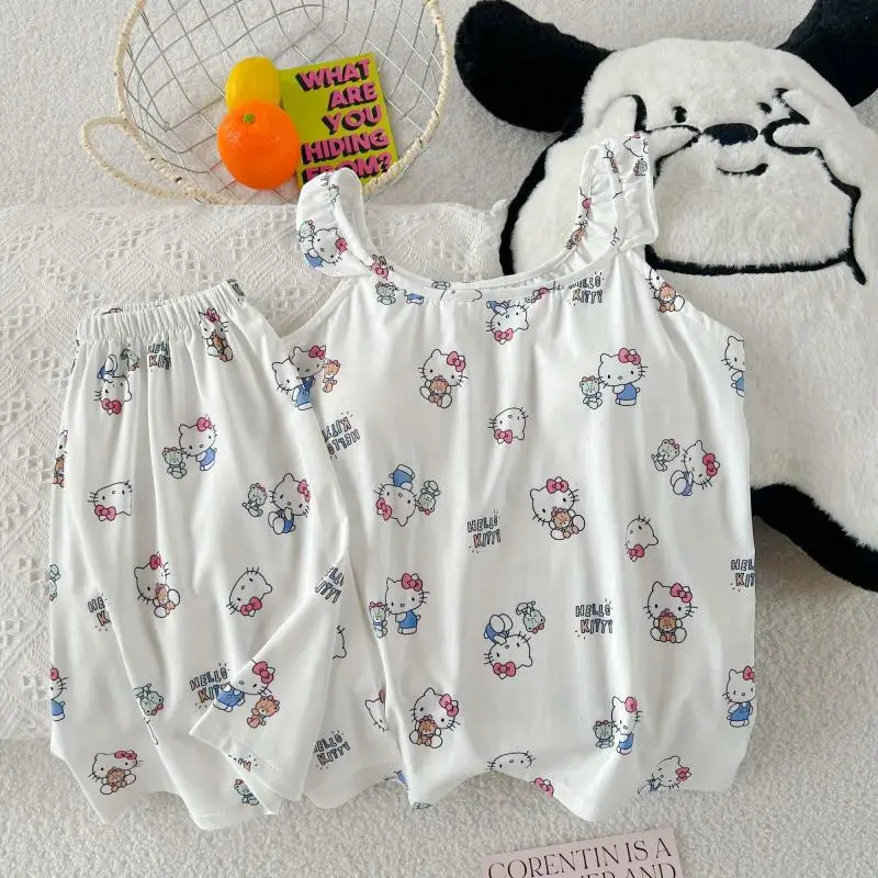 Hello Kitty Girl with Breast Pad Pajamas Sanrio Cartoon Vest Shorts New Style Summer Student Cute Casual Lingerie Home Clothes
Hello Kitty Girl with Breast Pad Pajamas Sanrio Cartoon Vest Shorts New Style Summer Student Cute Casual Lingerie Home Clothes