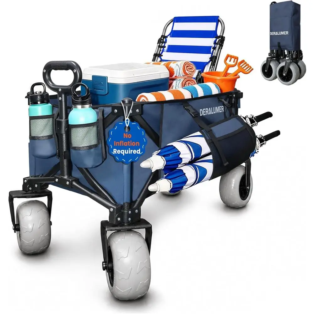 X800 Heavy Duty Beach Wagon with 9x4 Sand-Proo PU Wheels, 300L Oversized oldable Wagon Cart with Side Bag, All-Terrain Utility W
X800 Heavy Duty Beach Wagon with 9x4 Sand-Proo PU Wheels, 300L Oversized oldable Wagon Cart with Side Bag, All-Terrain Utility W