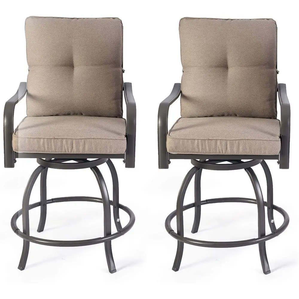Swivel Bar Chairs Set of 2, Counter Height Outdoor Patio Bar Stools with Cushioned Seats, All-Weather Metal Chairs for Backyard
Swivel Bar Chairs Set of 2, Counter Height Outdoor Patio Bar Stools with Cushioned Seats, All-Weather Metal Chairs for Backyard