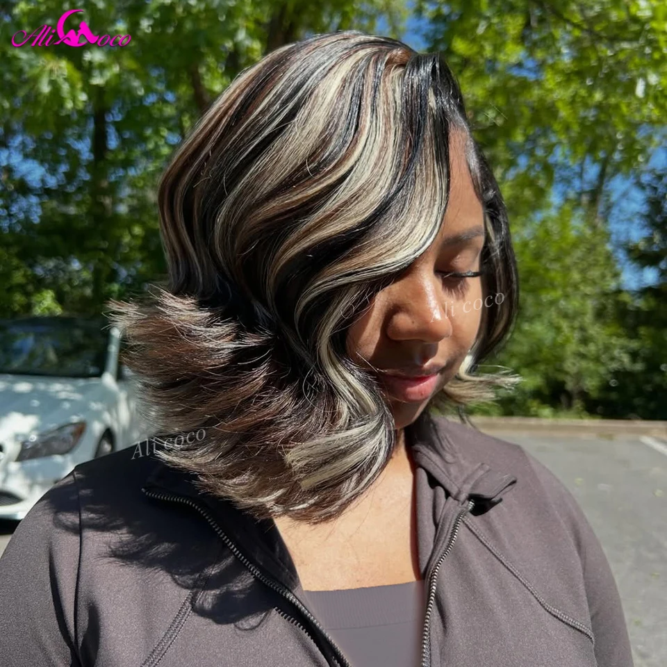 Real Human Hair 10''-16'' Highlight Blonde 180 Density 13X4 Short Bob Wig Transparent Lace Front Pre Plucked Body Wave Women
Real Human Hair 10''-16'' Highlight Blonde 180 Density 13X4 Short Bob Wig Transparent Lace Front Pre Plucked Body Wave Women