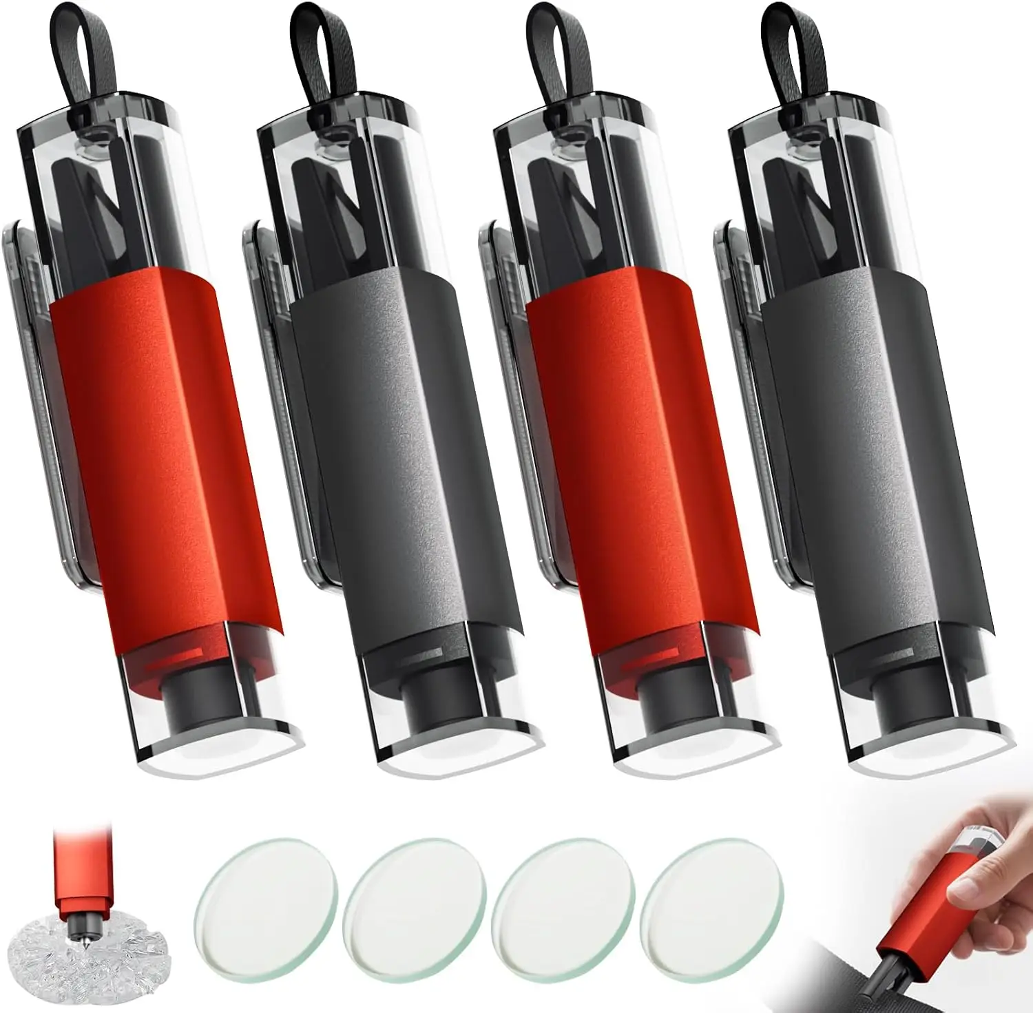 4PCS Car Safety Hammer: Window Breaker & Seatbelt Cutter, Underwater Escape Tool for All Vehicles
4PCS Car Safety Hammer: Window Breaker & Seatbelt Cutter, Underwater Escape Tool for All Vehicles