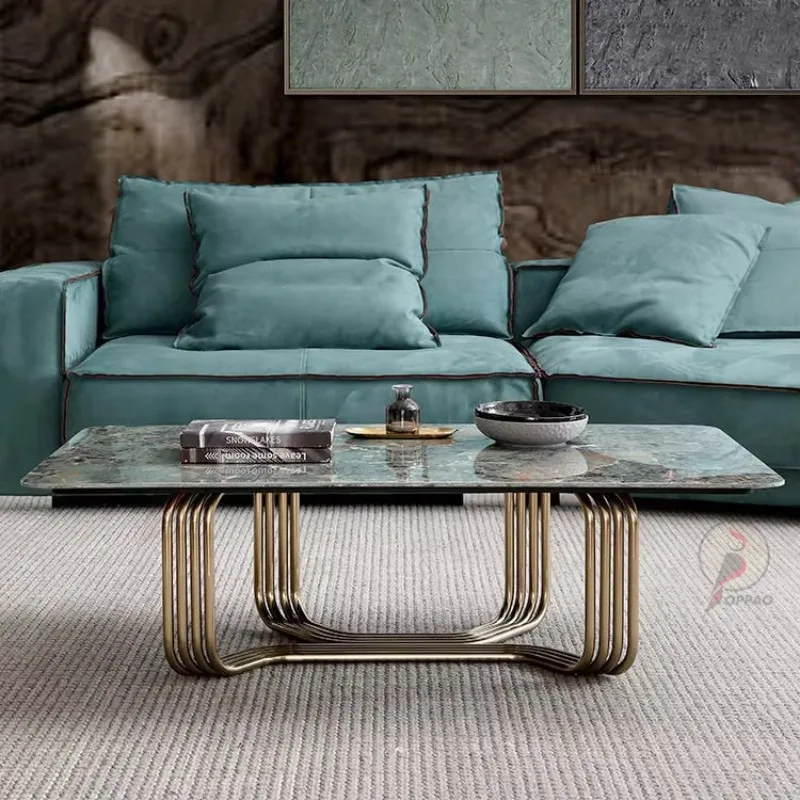 YFY minimalist rock slab living room rectangular light luxury stainless steel modern coffee table
YFY minimalist rock slab living room rectangular light luxury stainless steel modern coffee table