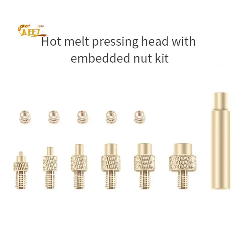 AEE7-Heat Insert Nut Iron Tip M2-M8 Brass Thread Embedded Kit Heat Insertion Tool With M3 Nut For 3D Printer Soldering Iron
AEE7-Heat Insert Nut Iron Tip M2-M8 Brass Thread Embedded Kit Heat Insertion Tool With M3 Nut For 3D Printer Soldering Iron