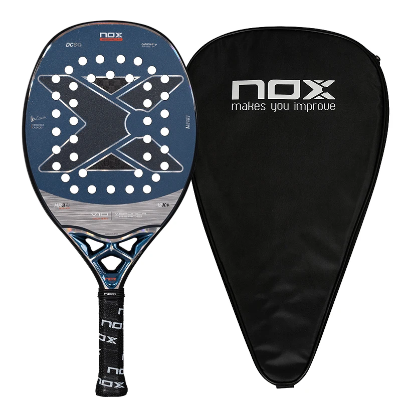 NOX V10 12K Carbon Fiber Beach Tennis Racket, 350g EVA Core, 50cm Full Size, Rough Surface with Cover, Wide Sweet Spot
NOX V10 12K Carbon Fiber Beach Tennis Racket, 350g EVA Core, 50cm Full Size, Rough Surface with Cover, Wide Sweet Spot
