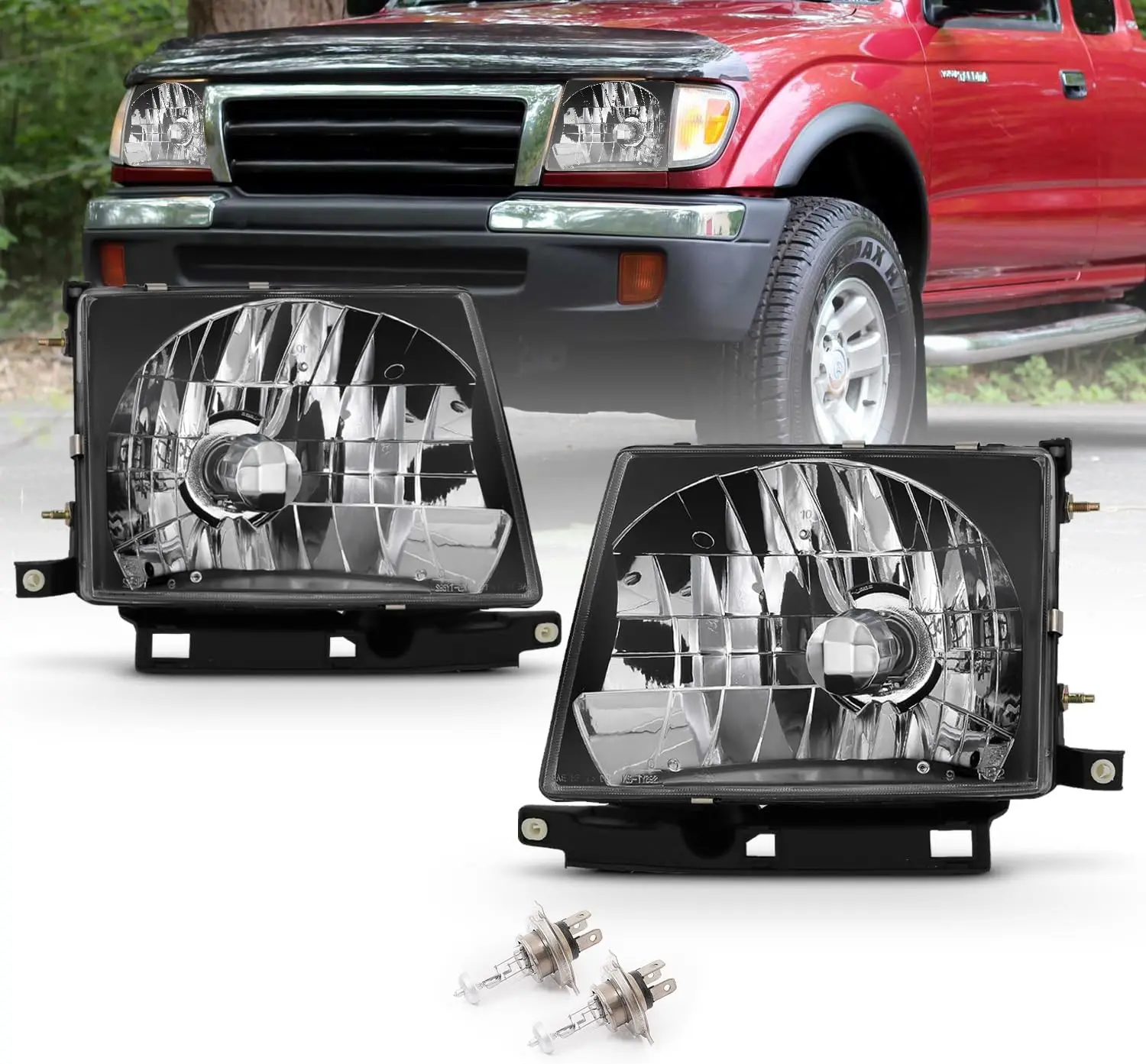 Черные отражающие фары для Toyota Tacoma 1998-2000 гг. — со стороны пассажира и водителя
Черные отражающие фары для Toyota Tacoma 1998-2000 гг. — со стороны пассажира и водителя
