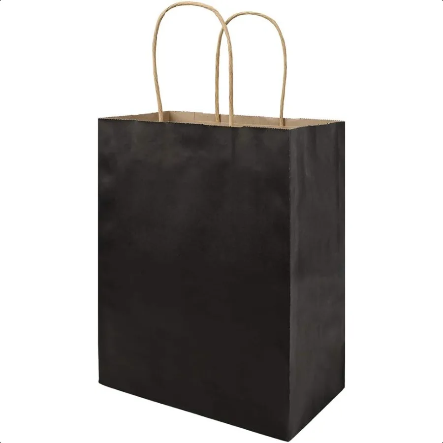 50 Pack Medium 8x4.75x10 Inch Black Gift Paper Bags with Handles Bulk Kraft Bags Craft Grocery Shopping Retail Party Favors Wed
50 Pack Medium 8x4.75x10 Inch Black Gift Paper Bags with Handles Bulk Kraft Bags Craft Grocery Shopping Retail Party Favors Wed