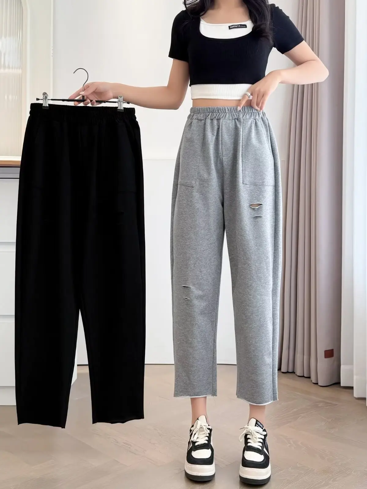 plus Size Women's Summer Casual Pants Loose Slimming Meat Covering Hole Eighteen Pants Elastic Waist High Waist Harlan Pants
plus Size Women's Summer Casual Pants Loose Slimming Meat Covering Hole Eighteen Pants Elastic Waist High Waist Harlan Pants