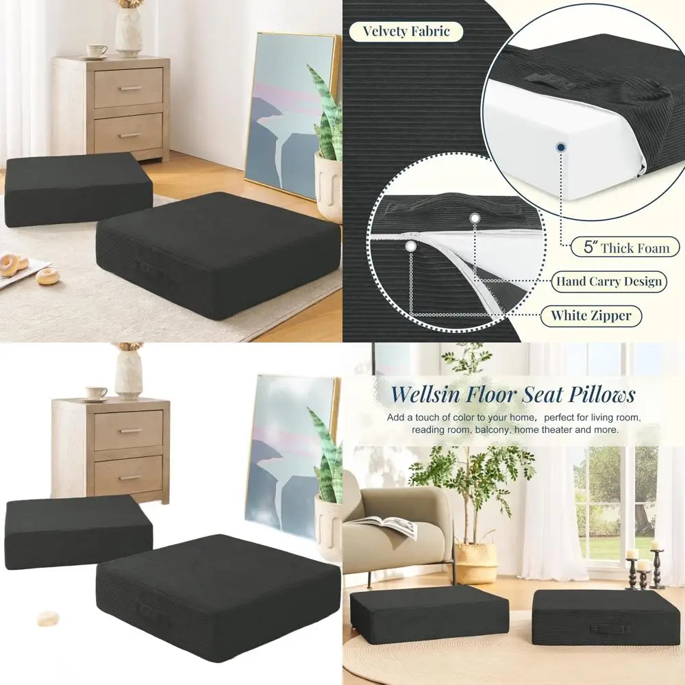 Подушки для медитации для взрослых и детей — большие подушки из толстой пенопласта и моющегося бархата, 2 шт., 22x22x5 дюймов, серые
Подушки для медитации для взрослых и детей — большие подушки из толстой пенопласта и моющегося бархата, 2 шт., 22x22x5 дюймов, серые