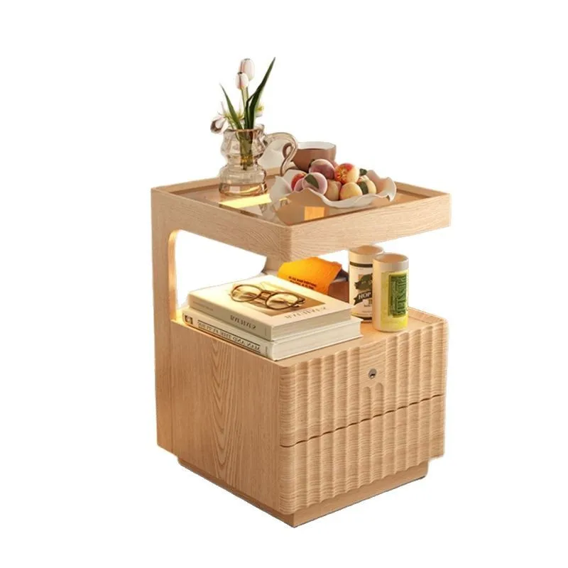 Solid wood bedside table, simple modern home bedroom with lock locker, small bedside shelf, simple storage
Solid wood bedside table, simple modern home bedroom with lock locker, small bedside shelf, simple storage