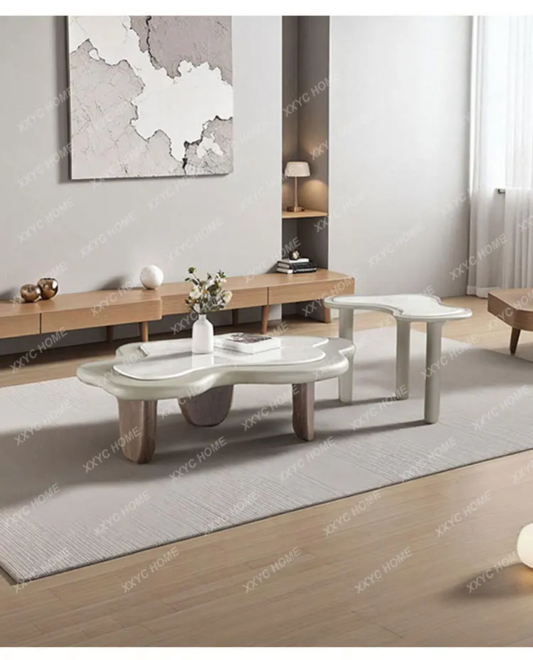 Cream cloud coffee table combination home modern simple small apartment special-shaped irregular
Cream cloud coffee table combination home modern simple small apartment special-shaped irregular