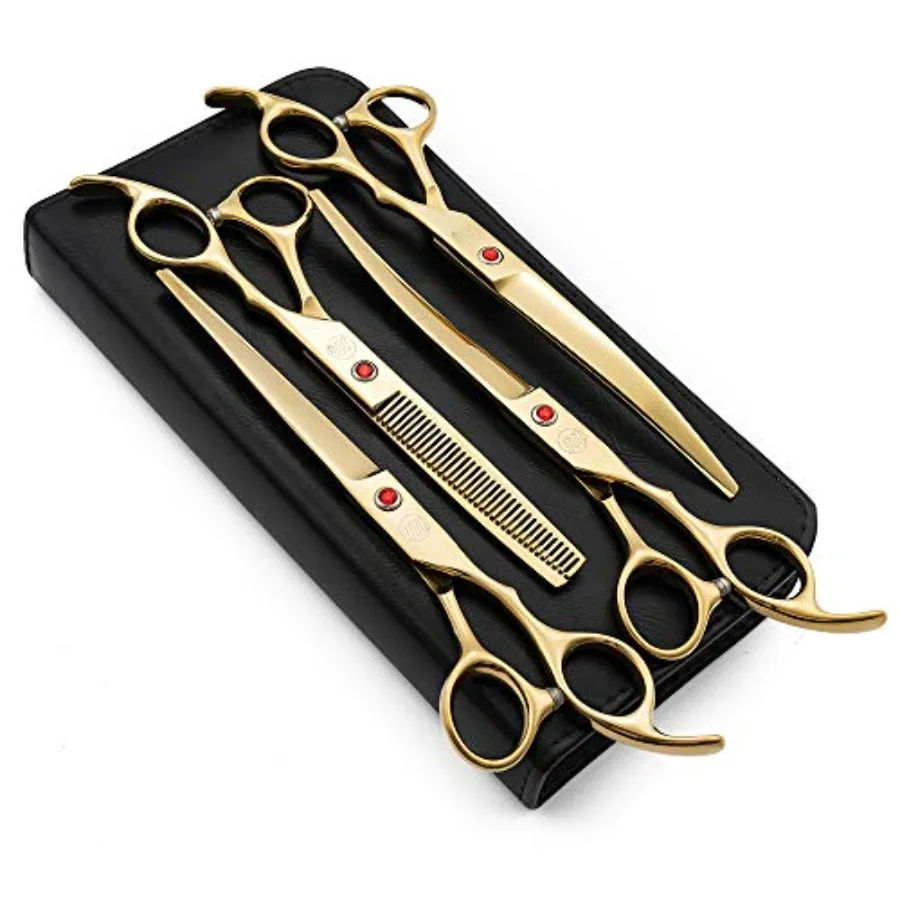 Pressional.0" Dog Groomg Scissors Set -pieces Straight Upward Curved Downward Curved Thng/Blendg Shears for Dog Cat and Pets JP
Pressional.0" Dog Groomg Scissors Set -pieces Straight Upward Curved Downward Curved Thng/Blendg Shears for Dog Cat and Pets JP