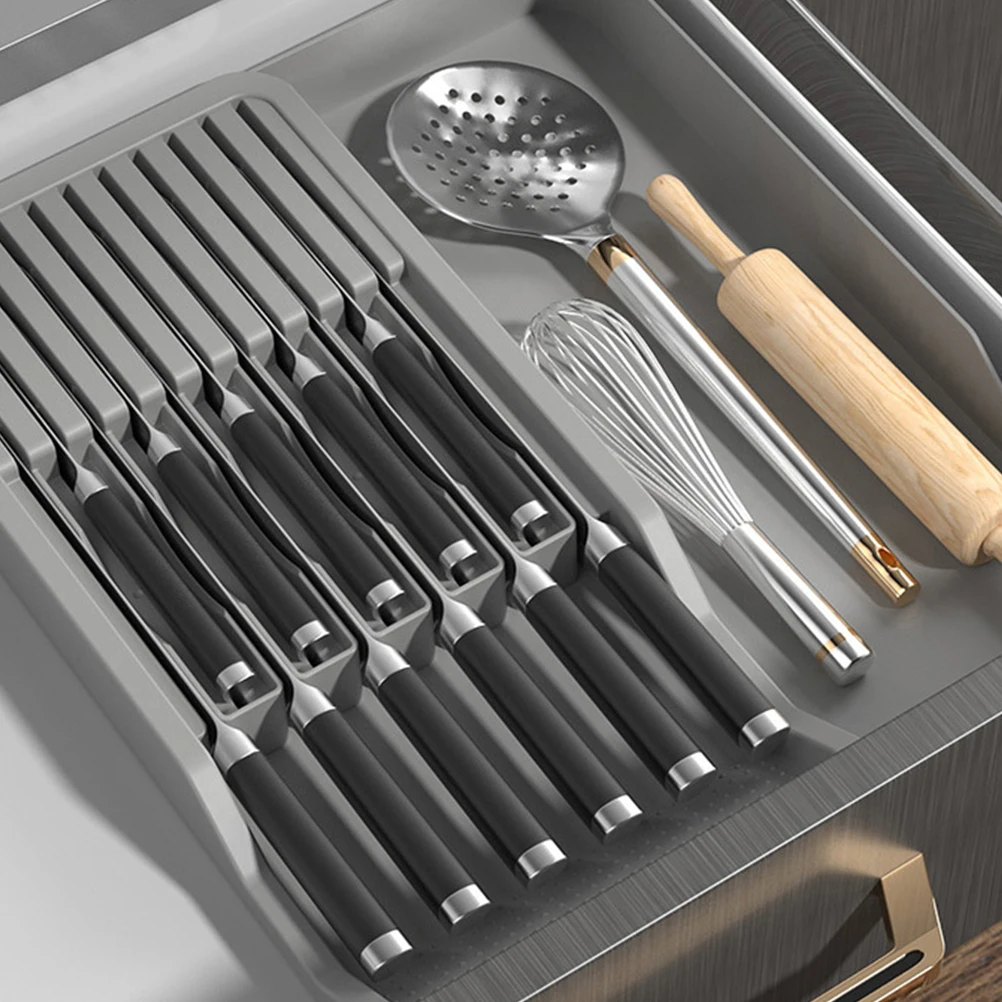 Knife Storage Box Grey Multi functional Cutter ganizer for Kitchen Desktop Compact Design Durability Blades Protection Stylish
Knife Storage Box Grey Multi functional Cutter ganizer for Kitchen Desktop Compact Design Durability Blades Protection Stylish