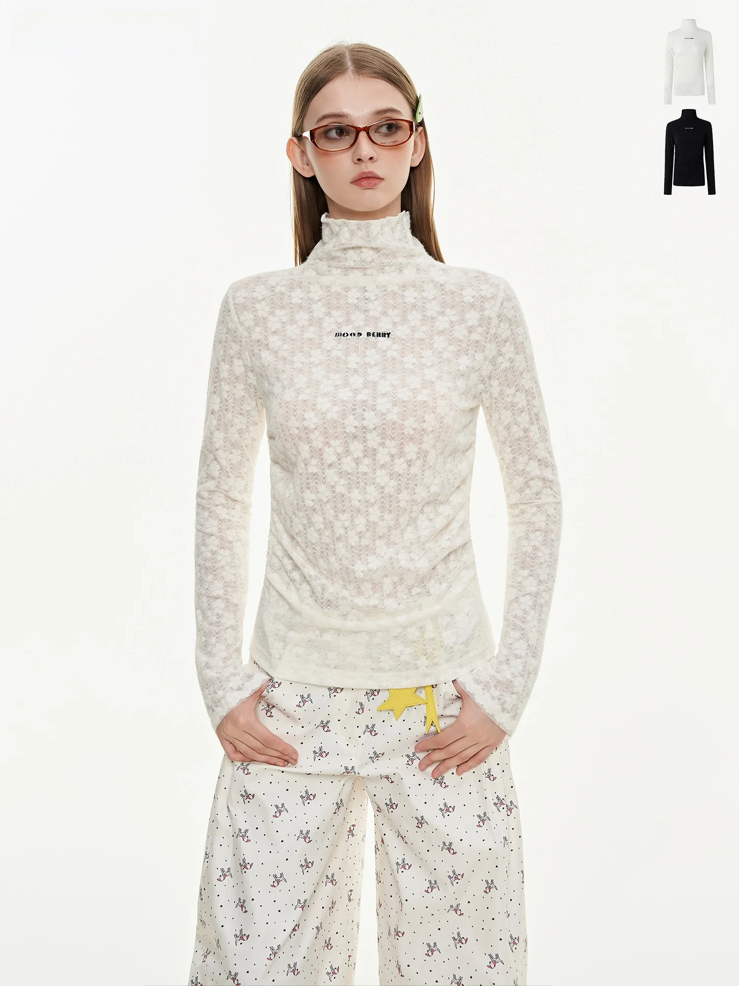 MoodBerry American Sle Long Sve Lace High Collar T-irt Women's Slim Fit Base irt Inner Wear Top for Autumn
MoodBerry American Sle Long Sve Lace High Collar T-irt Women's Slim Fit Base irt Inner Wear Top for Autumn