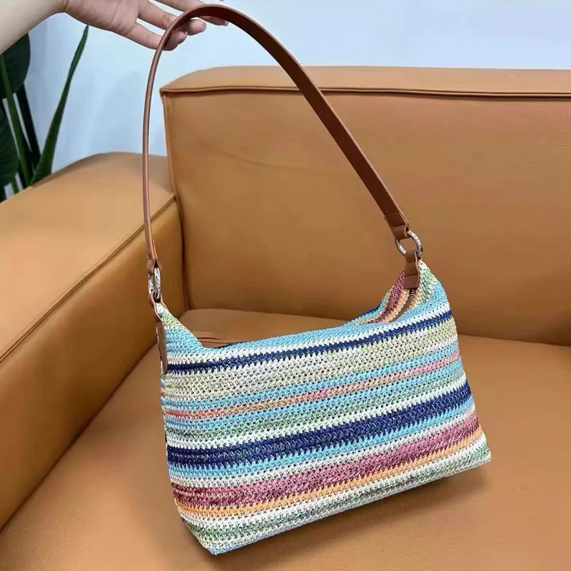 National Beach Straw Hobos Bags For Women Luxury Designer Handbags Purses 2024 New In Papyrus Colorful Stripes Underarm Shoulder
National Beach Straw Hobos Bags For Women Luxury Designer Handbags Purses 2024 New In Papyrus Colorful Stripes Underarm Shoulder