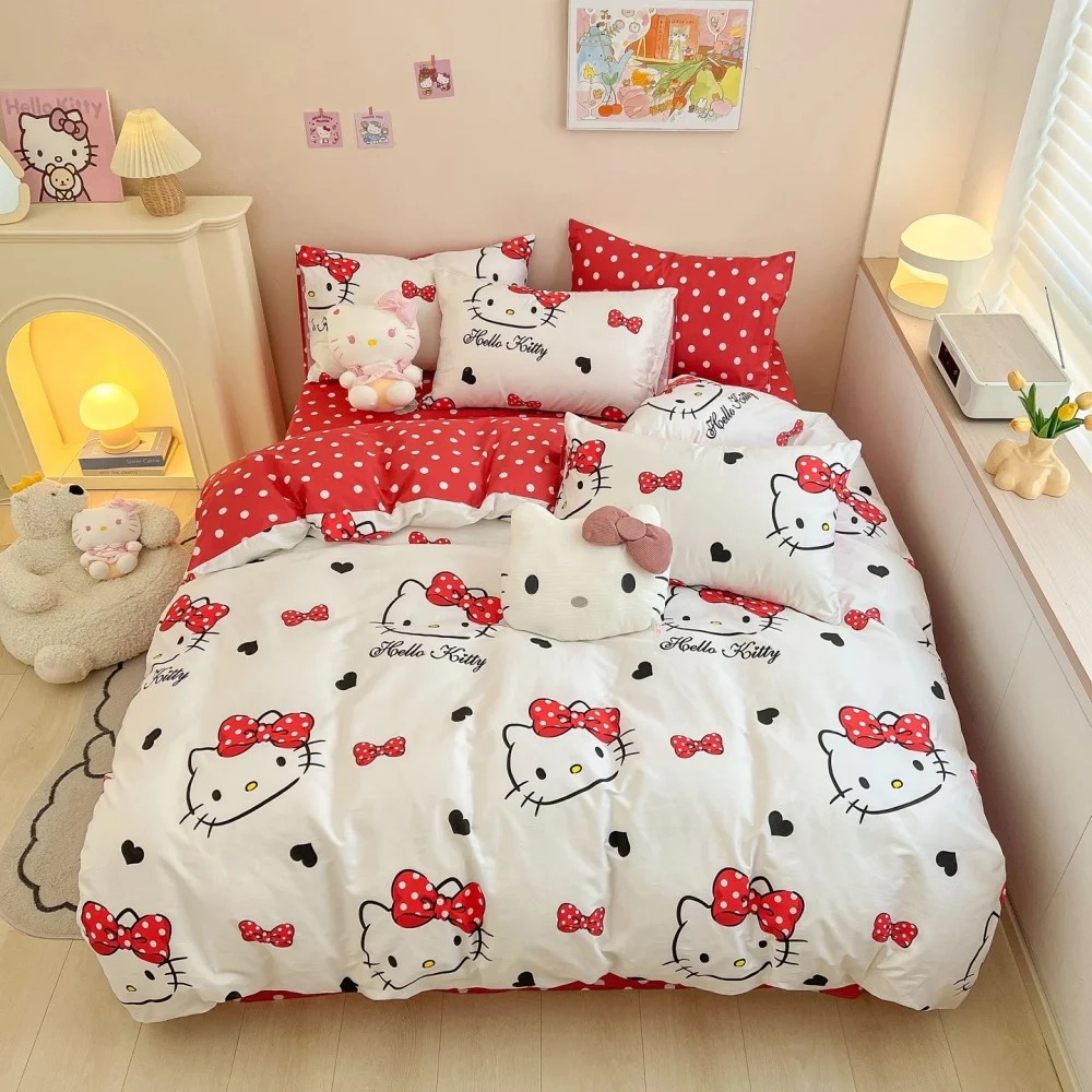 New Kitty Cat Bedding Set Cotton Kuromi Melody Duvet Cover Pillowcase Bed Bed Linens Girl Dorm Bedclothes Home Textile
New Kitty Cat Bedding Set Cotton Kuromi Melody Duvet Cover Pillowcase Bed Bed Linens Girl Dorm Bedclothes Home Textile