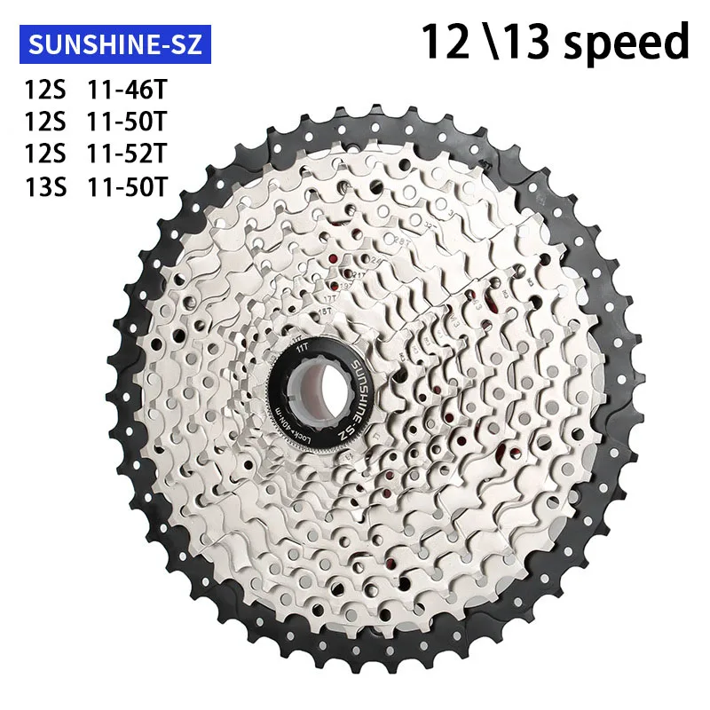 Велосипедная кассета SUNSHINE, 12 Скоростей, свободное колесо 11-46T/50T/52T, Звездочка для горного велосипеда, структура свободного колеса HG для SHIMANO/SRAM HG Hub
Велосипедная кассета SUNSHINE, 12 Скоростей, свободное колесо 11-46T/50T/52T, Звездочка для горного велосипеда, структура свободного колеса HG для SHIMANO/SRAM HG Hub