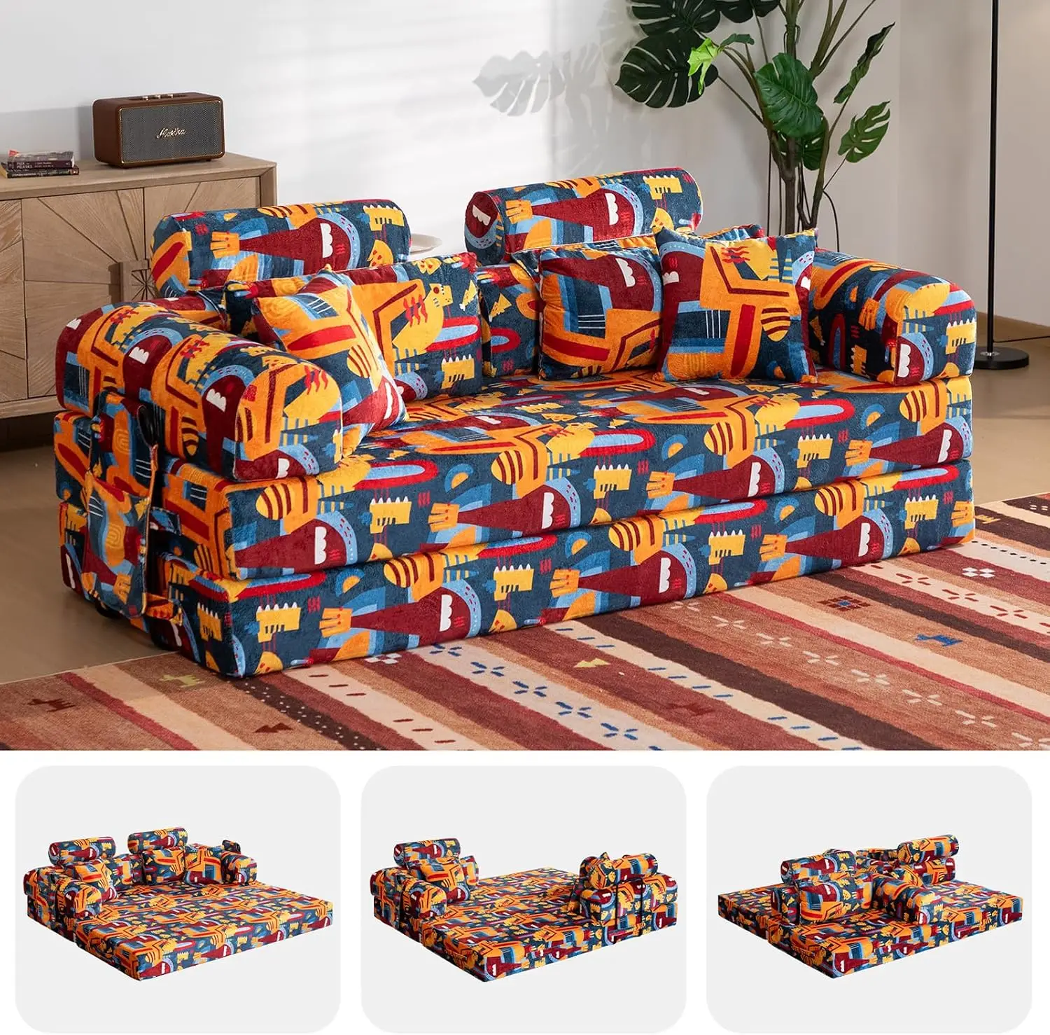 Graffiti B 79" 6-in-1 Convertible Boneless Corduroy Sofa Bed, High Backrest Loveseat Sleeper Couch with Pillows & High-Density Foam, No Assembly in a Box for Small Living Spaces
Graffiti B 79" 6-in-1 Convertible Boneless Corduroy Sofa Bed, High Backrest Loveseat Sleeper Couch with Pillows & High-Density Foam, No Assembly in a Box for Small Living Spaces