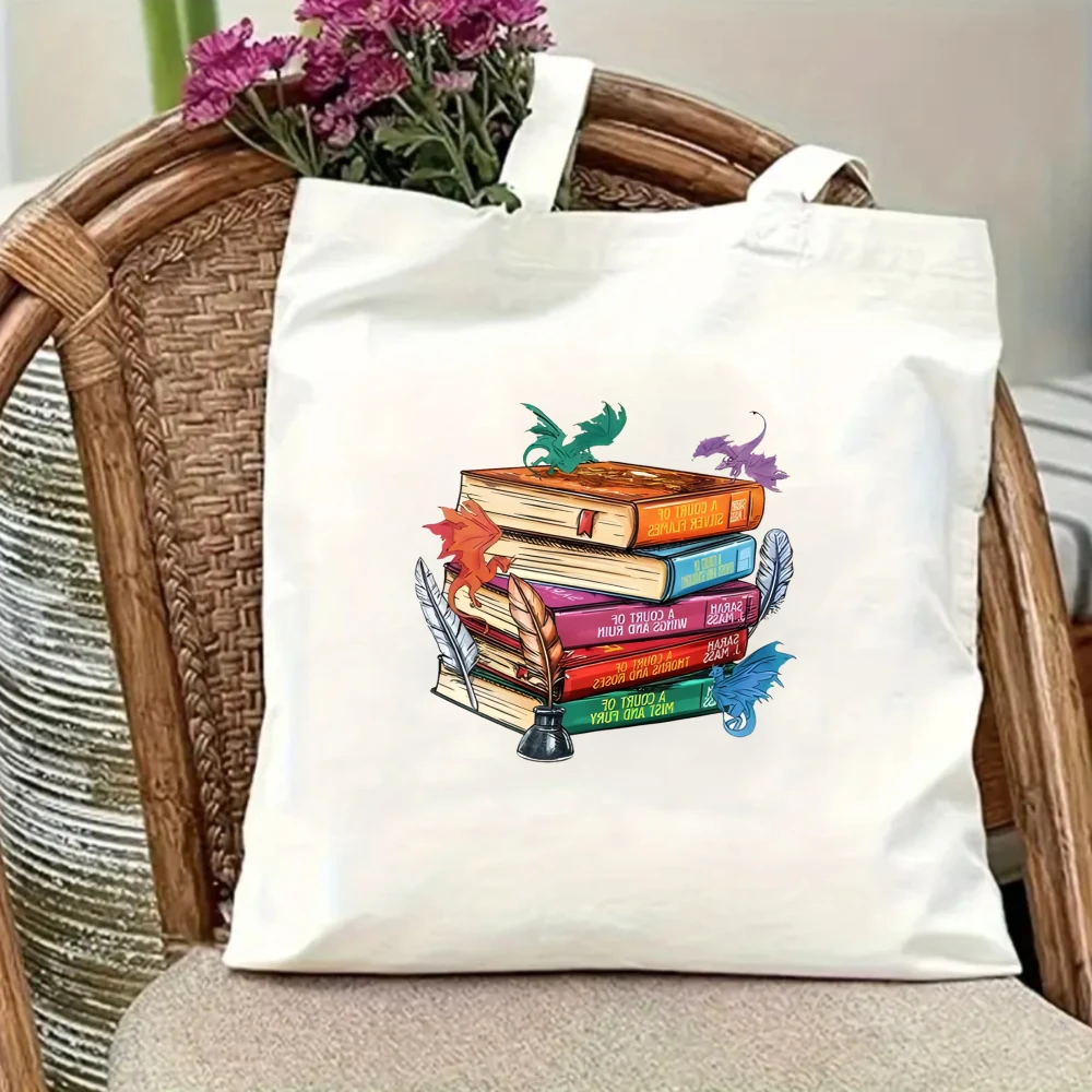 Fantasy Dragons and Stack of Books Canvas Tote Bag, Magical Book Lover Shoulder Bag for Fantasy Readers
Fantasy Dragons and Stack of Books Canvas Tote Bag, Magical Book Lover Shoulder Bag for Fantasy Readers
