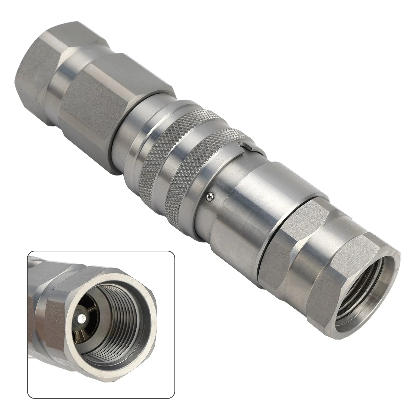 High Pressure Connector Stainless Steel Npt Thread Coupler Flat Face Hydraulic Coupling White Zinc Treatment For Hydraulic Oil
High Pressure Connector Stainless Steel Npt Thread Coupler Flat Face Hydraulic Coupling White Zinc Treatment For Hydraulic Oil