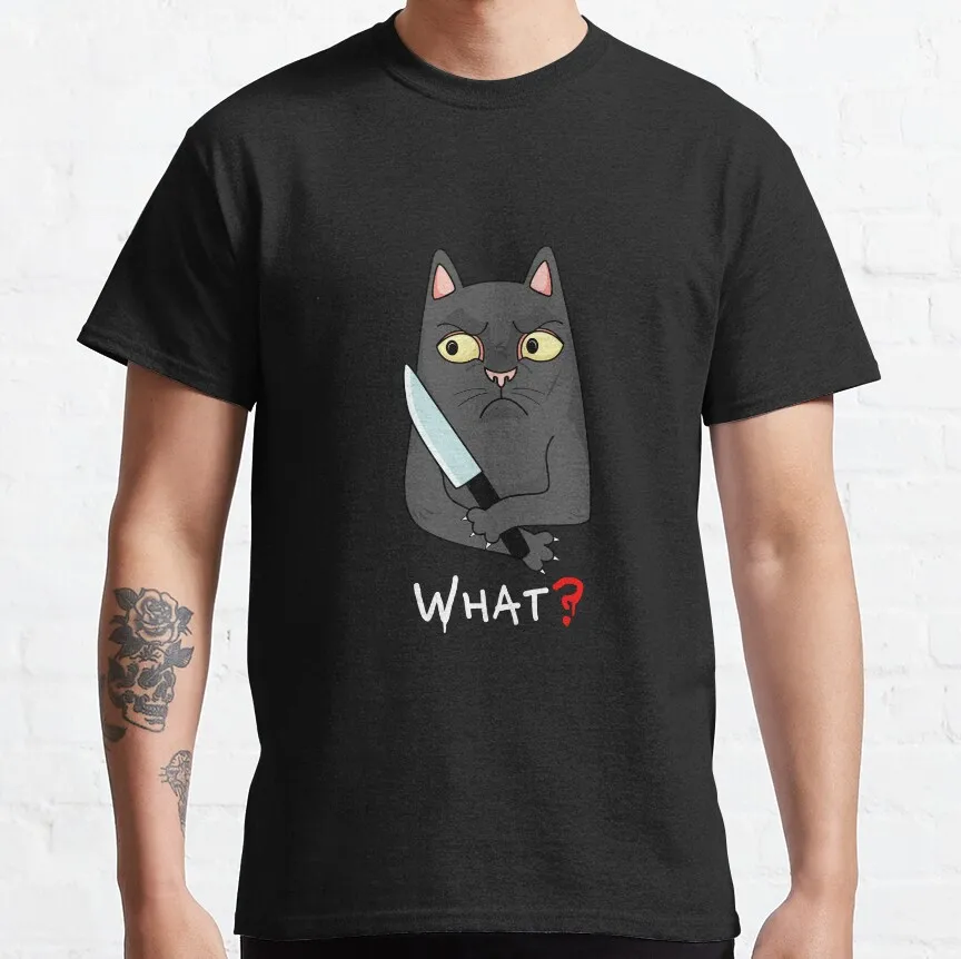 Cat What Murderous Black Cat With Knife Gift t shirt for Cat lover 100% cotton tee Short sleeve Graphic clothes All size tops
Cat What Murderous Black Cat With Knife Gift t shirt for Cat lover 100% cotton tee Short sleeve Graphic clothes All size tops