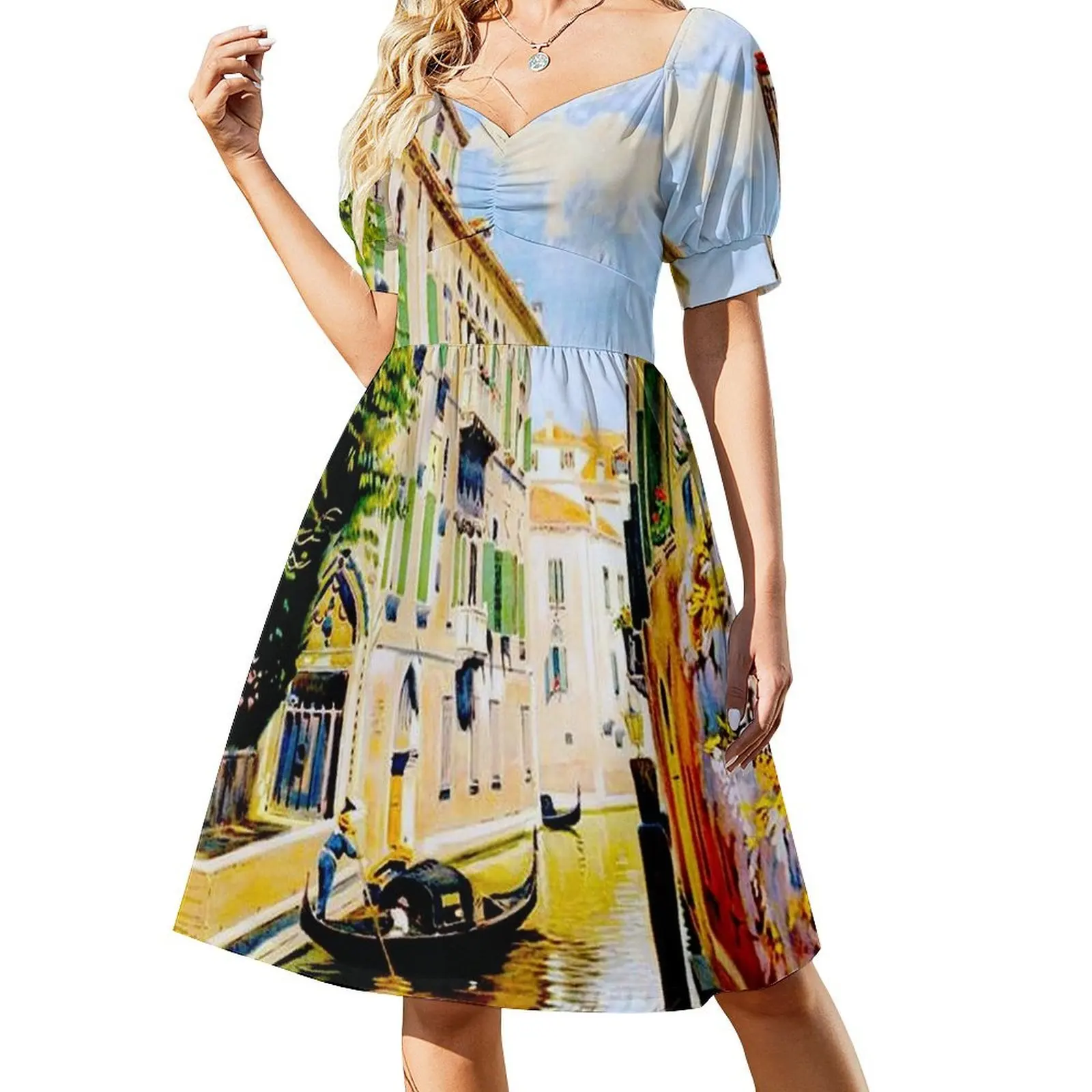 VENICE CANALS; Vintage Travel Advertising Print Short Sleeved Dress cute dress Evening dresses women's clothing trend 2025 Dress
VENICE CANALS; Vintage Travel Advertising Print Short Sleeved Dress cute dress Evening dresses women's clothing trend 2025 Dress