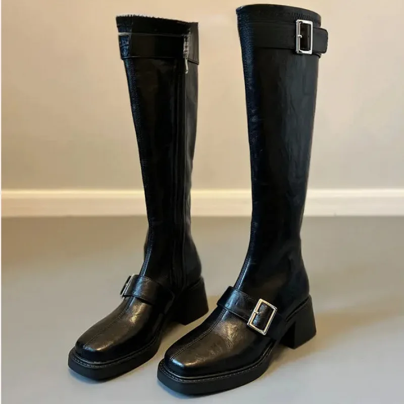 Женские зимние сапоги-ботфорты на толстом каблуке с пряжкой, винтажные, во французском стиле, мотоциклетные сапоги
Женские зимние сапоги-ботфорты на толстом каблуке с пряжкой, винтажные, во французском стиле, мотоциклетные сапоги