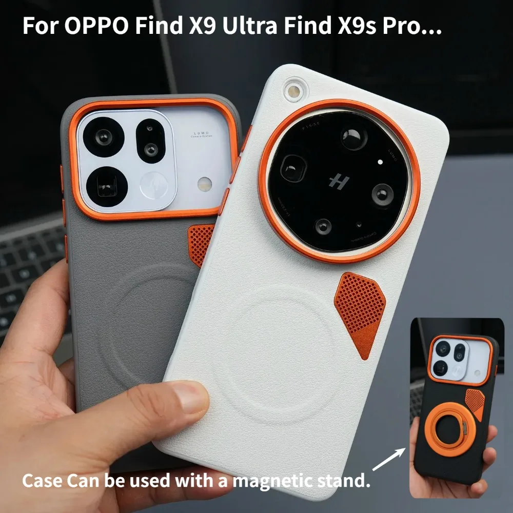 Rotating Kickstand Heat Dissipation PU Leather Case for OPPO Find X9 Ultra X9S X8s Pro Ultra for Magsafe Magnetic Charging Funda
Rotating Kickstand Heat Dissipation PU Leather Case for OPPO Find X9 Ultra X9S X8s Pro Ultra for Magsafe Magnetic Charging Funda