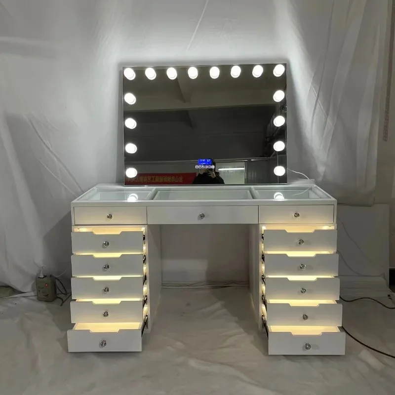 【specialized】New Luxury Colorful Dressing Table White Dresser With Makeup Mirror Vanity Led Light 13 Drawers Modern
【specialized】New Luxury Colorful Dressing Table White Dresser With Makeup Mirror Vanity Led Light 13 Drawers Modern