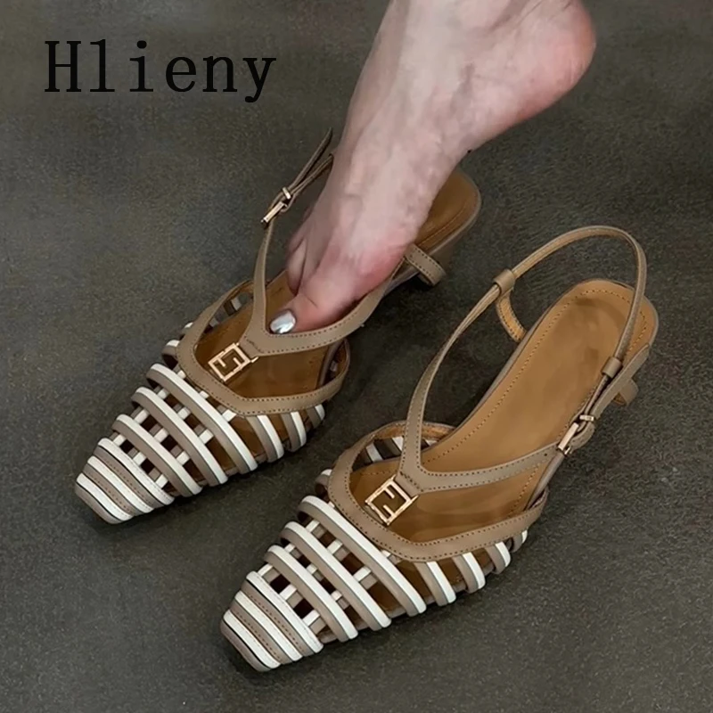 Hlieny Fashion Hollow Out Metal Buckle Woman's Pumps Summer Square Toe Slingback Shoes Low Thin Heels Mules Sandals Women Brown
Hlieny Fashion Hollow Out Metal Buckle Woman's Pumps Summer Square Toe Slingback Shoes Low Thin Heels Mules Sandals Women Brown