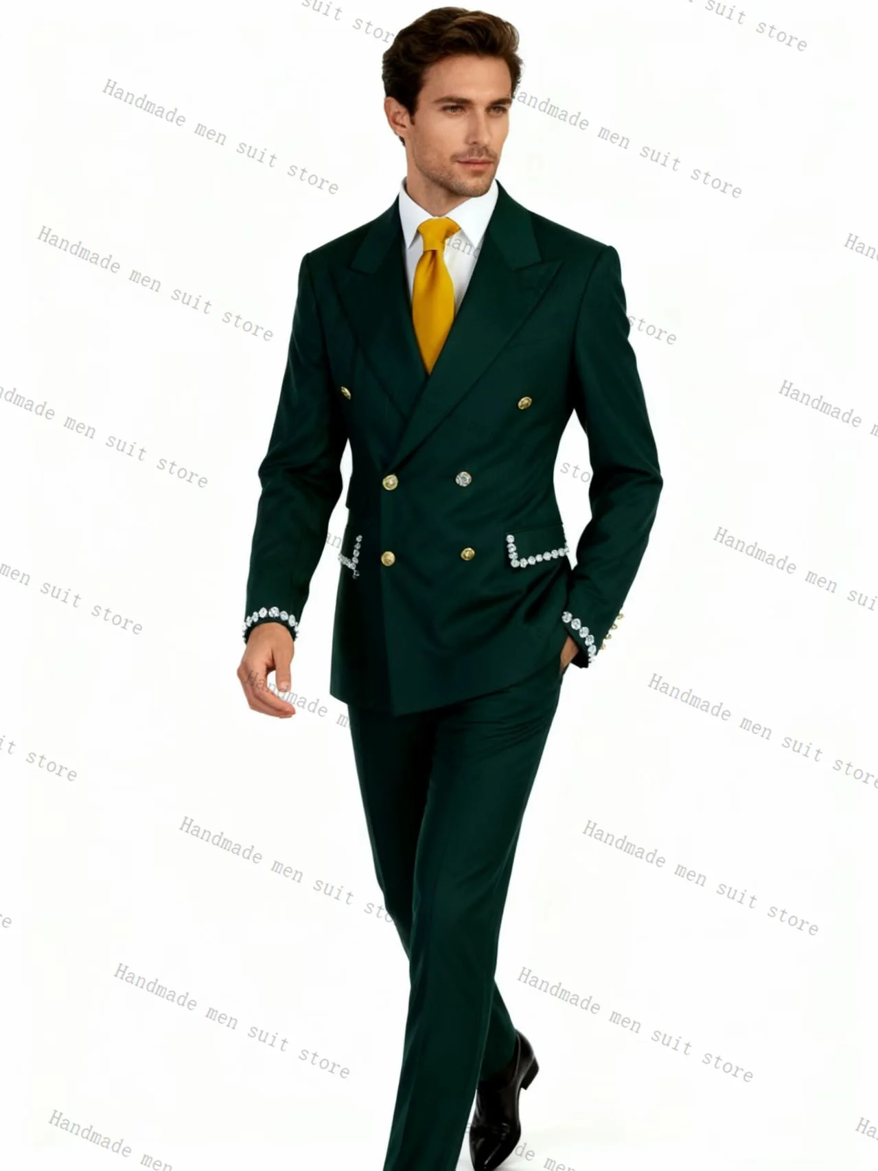 Green Men Suit Set 2 Piece Crystals Blazer+Pants Prom Wedding Tuxedos Coat Cotton Customized Formal Office Fashion Jacket
Green Men Suit Set 2 Piece Crystals Blazer+Pants Prom Wedding Tuxedos Coat Cotton Customized Formal Office Fashion Jacket