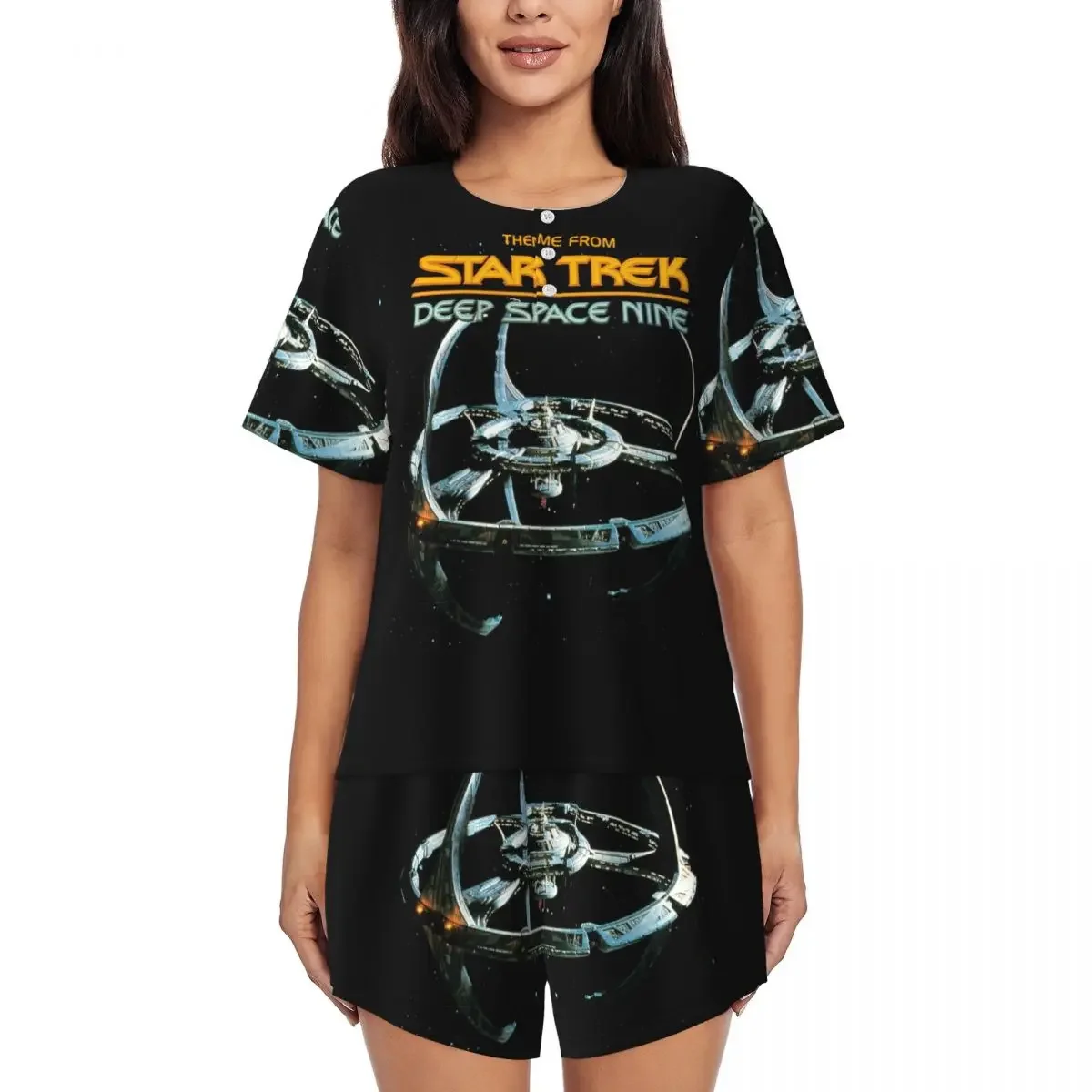 Stars Treks Deep Space Nine Space Station Round Neck Short Sleeve Nightgowns for Sleepshirts Women Loose Pajama Set Short Pants
Stars Treks Deep Space Nine Space Station Round Neck Short Sleeve Nightgowns for Sleepshirts Women Loose Pajama Set Short Pants