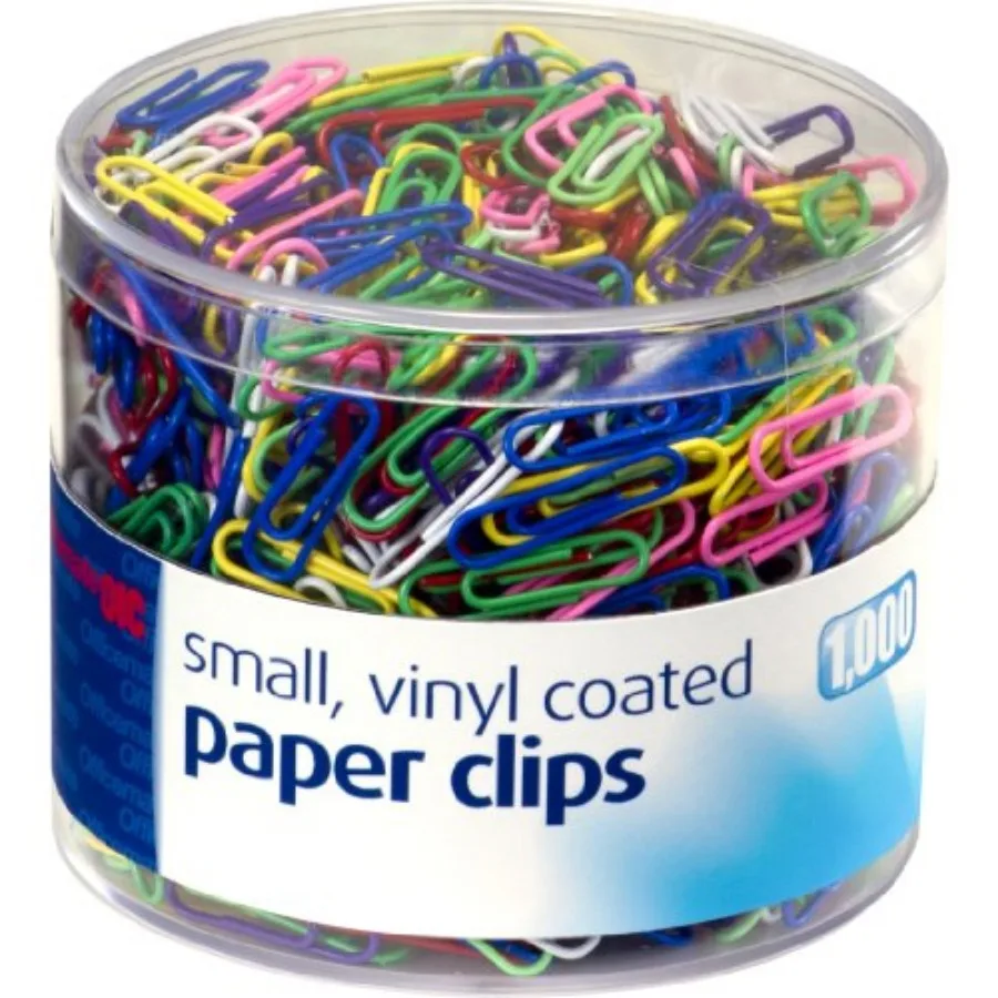 Vinyl Coated #2 Paper Clips, Assorted Colors, Tub of 1000 97634
Vinyl Coated #2 Paper Clips, Assorted Colors, Tub of 1000 97634
