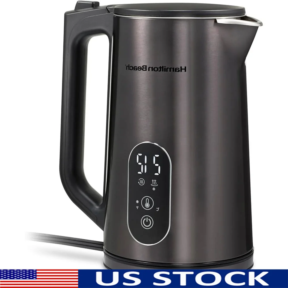 Digital Temperature Control Electric Kettle 1.7L Stainless Steel Fast Boil Auto Shut Off 5 Preset Modes Keep Warm Boil Dry
Digital Temperature Control Electric Kettle 1.7L Stainless Steel Fast Boil Auto Shut Off 5 Preset Modes Keep Warm Boil Dry