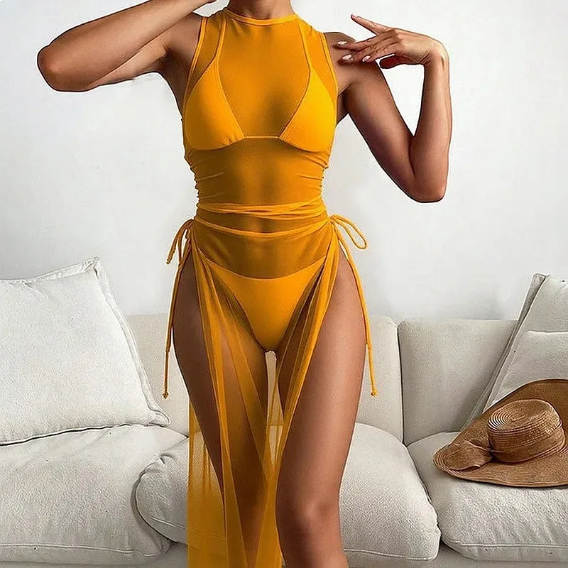 2026 New Sexy Bikini Cover Up Beach Dress 3 Piece Set Fashion Swimwear for Women Summer Beach Pool Holiday Wear
2026 New Sexy Bikini Cover Up Beach Dress 3 Piece Set Fashion Swimwear for Women Summer Beach Pool Holiday Wear