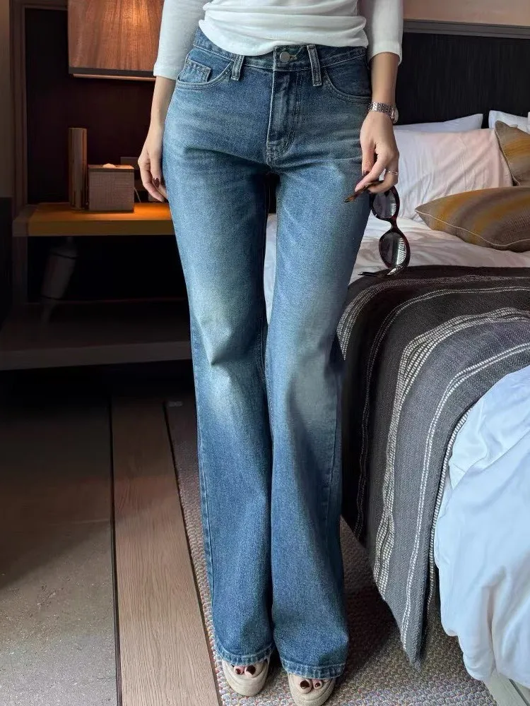 Retro High Waist Straight Leg Jeans Women's Elastic Concealing Slimming Casual Floor-Length Pants Cotton Stretch Denim
Retro High Waist Straight Leg Jeans Women's Elastic Concealing Slimming Casual Floor-Length Pants Cotton Stretch Denim
