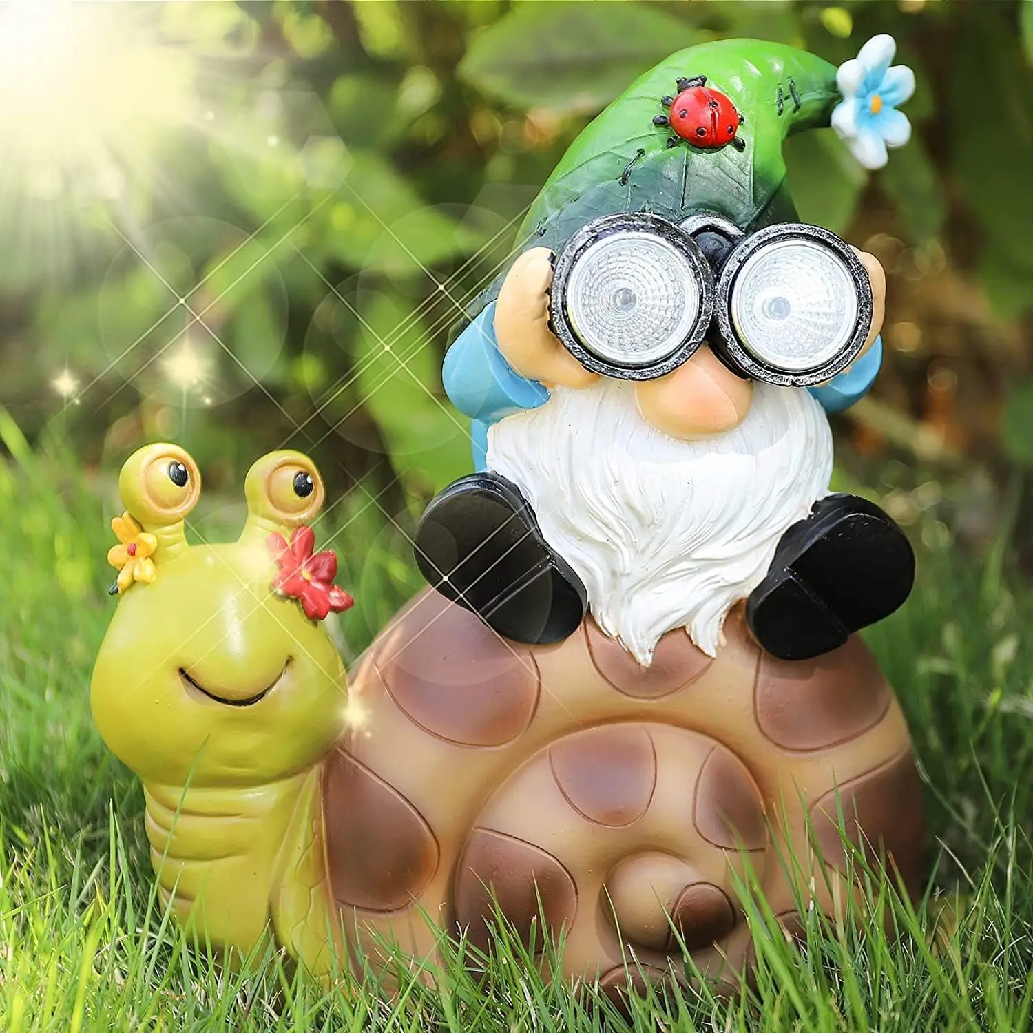 Solar Garden Snail Statue Gnome Garden Figurine Outdoor Decoration with Gnome Sitting on Snail for Yard,Patio,Lawn Decor
Solar Garden Snail Statue Gnome Garden Figurine Outdoor Decoration with Gnome Sitting on Snail for Yard,Patio,Lawn Decor