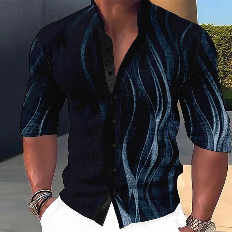 Simple Stripe Shirts For Men Spring Autumn Fashion Lapel 3D Printed Long Sleeve Shirt Casual Vintage Loose Breathable Blouse
Simple Stripe Shirts For Men Spring Autumn Fashion Lapel 3D Printed Long Sleeve Shirt Casual Vintage Loose Breathable Blouse