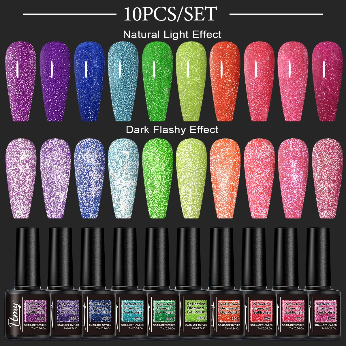 Set of 10 Glitter Gel Nail Polish Set - Shiny, long-lasting UV-absorbing varnish for hands and feet, fragrance-free, flaky, nail
Set of 10 Glitter Gel Nail Polish Set - Shiny, long-lasting UV-absorbing varnish for hands and feet, fragrance-free, flaky, nail